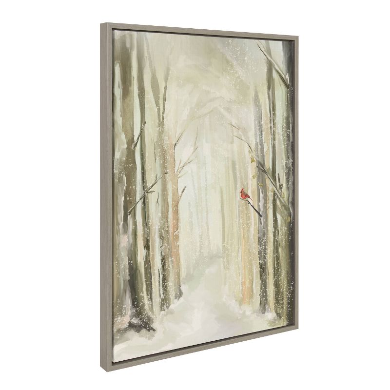 Kate &#38; Laurel All Things Decor 23&#34;x33&#34; Sylvie Winter Landscape 2 Framed Canvas Wall Art by Annie Quigley Gray Nature Holiday Snow, 3 of 6