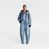 KBB by KAHLANA Women's 'The Denim and Fleece Hoodie' - Medium Wash - 3 of 3