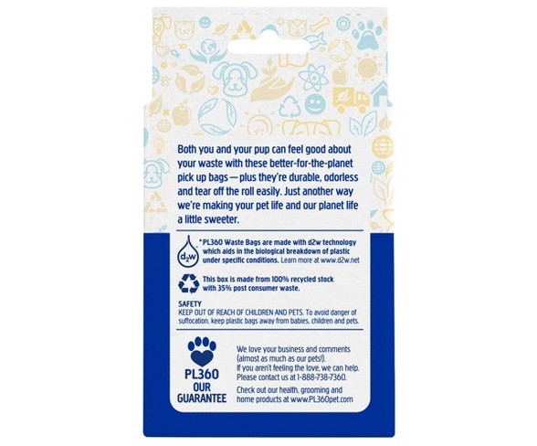 PL360 Biodegradable Dog Waste Bags - 90ct