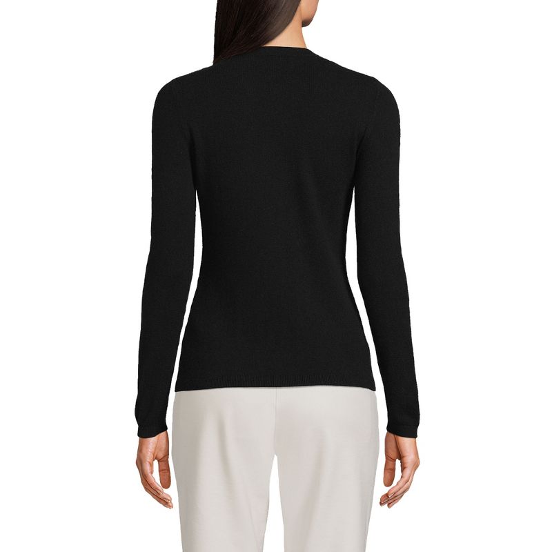 Lands' End Women's Tall Cashmere Crewneck Sweater - Medium Tall - Black ...