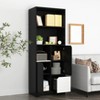 63" Tall Bookcase with Doors, Freestanding Corner Display Storage Cabinet, Multifunctional Open Bookshelf for Home Office Living Room Bedroom - 2 of 4
