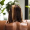 Unique Bargains Women's Straight Long Hair Wig 4x4in 180 Real Human Hair 10in Yellow Brown 1 Pc - 3 of 4