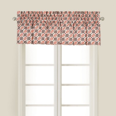 C&F Home Brown Retro Mid Century Modern Geometric Orange Bedroom Guestroom Premium Window Valance