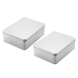 Unique Bargains Metal Mini Portable Rectangular Metal Tin Box 2 Pcs - 1 of 4