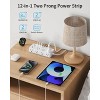 Itopfox 2 to 3 Prong Outlet Adapter with 8 AC & 4 USB Ports, 5FT Extension Cord, 1700J Surge Protector, Wall Mountable for House Non-Grounded Outlets - 3 of 4