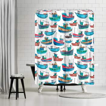 Fish Shower Curtain Green/white : Target