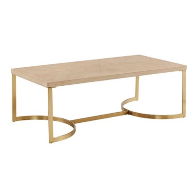 Madeline Coffee Table Natural Finish/Gold - Inspire Q