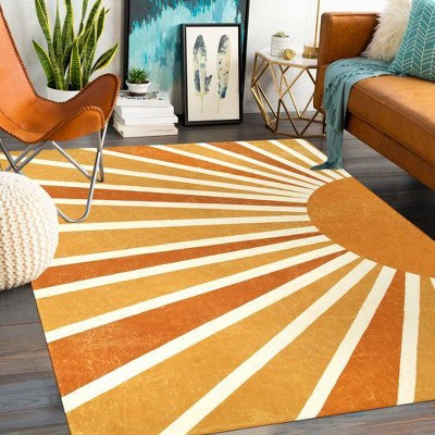 Lahome Vinia Rectangle Sunshine Machine Washable Area Rug-Soft Carpet for Living Room, Bedroom, or Entryway