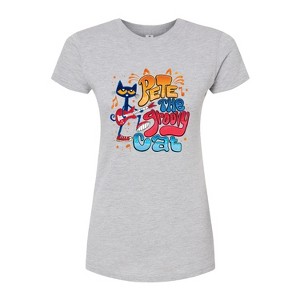 Women's - Pete the Cat - Groovy Poster Fitted Graphic T-Shirt - 1 of 3