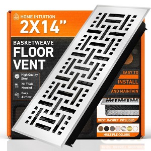 Basketweave Floor Register Vent with Mesh Cover Trap - 1 of 4