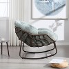FIONECA Outdoor Rattan Rocking Chair with Light Green Cushion, Recliner for Porch, Patio & Garden - 4 of 4