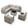 Outdoor Sectional Sofa Patio Furniture Sets with Thickened Cushions - 3 of 4