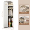 Slim Bathroom Storage Cabinet, Narrow Cabinet with Drawers,Wheels, Handle,Toilet Paper Holder, Plastic Rolling Floor Organizer for Bathroom, Kitchen - 2 of 4