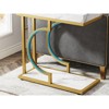 FONTOI C-Shaped End Table with 2-Tier Storage, Narrow Side Table with Faux Marble Top for Living Room, Bedroom, White&Gold, 11.81"*23.62"*23.62" - 4 of 4