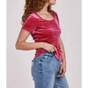 Women's Aimee Short Sleeve Velvet Top - Another Love - 3 of 4