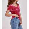 Women's Aimee Short Sleeve Velvet Top - Another Love - image 3 of 4