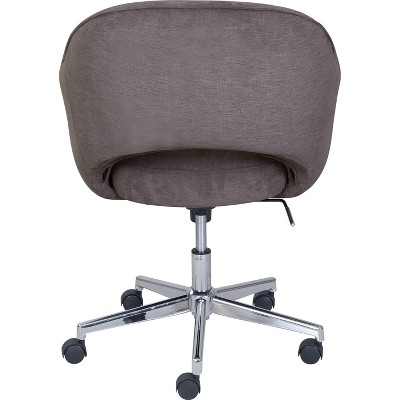 Gray Fabric Swivel Home Office Chair with Chrome Accents