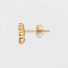 14K Gold Plated Cubic Zirconia Duo Stud Earring Set 3pc - A New Day™ Gold - 2 of 3