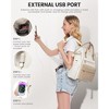 Laptop Backpack for Women 15.6 Inch, Travel Backpack with USB Charging Port Large Capacity Laptop Bag(Beige) - 4 of 4