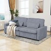 Vipbear 2 Seat Sectional Couch With Armrests, Modular Deep Seat Sofa With 2 Pack Throw Pillow, 89" Couches For Living Room, Bedroom,Gray/Creamy-white - 2 of 4