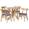 Baxton Studio Shirina Mid-Century Grey Fabric and Natural Brown Finished Wood 5-Piece Dining Set - 2 of 4