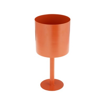 Burnt Orange Metal Indoor Outdoor Planter with Stand, 13" Height