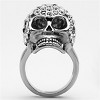 Slickblue Women’s Polished Stainless Steel Ring with Clear Crystals, Skull Design with Gems, No Plating, Size 5-10 - 3 of 4