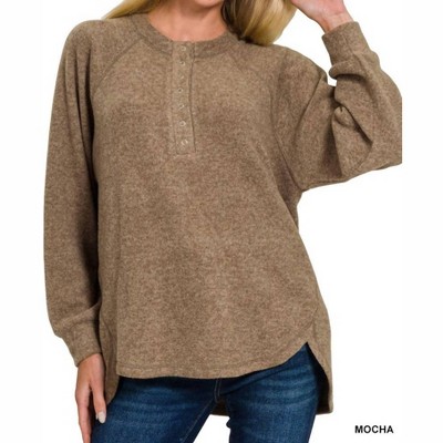 Women's Madison Henley Sweater - ZENANA