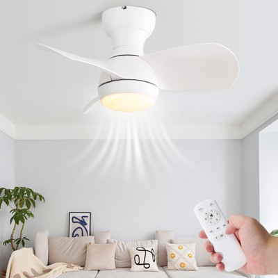 23 inch Low Profile Ceiling Fans with Lights and Remote 3 Reversible ABS Blades 6 Speeds Ceiling Fan for Bedroom Kids Room Dining Room