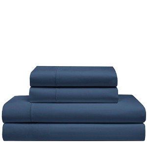 California King 525 Thread Count Solid Cooling Cotton Sheet Set Dusk Blue - Elite Home Products