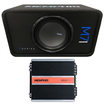 Memphis Audio M7E12S1 Single 12" M7 Loaded Subwoofer Enclosure with Memphis 750 W Mono Amplifier