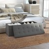 Tangkula 43" Folding Storage Ottoman Bench w/ Removable Divider & Side Pocket Bedroom - 3 of 4
