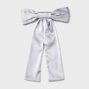 Girls' Satin Bow Barrette - art class™ Gray - 1 of 3