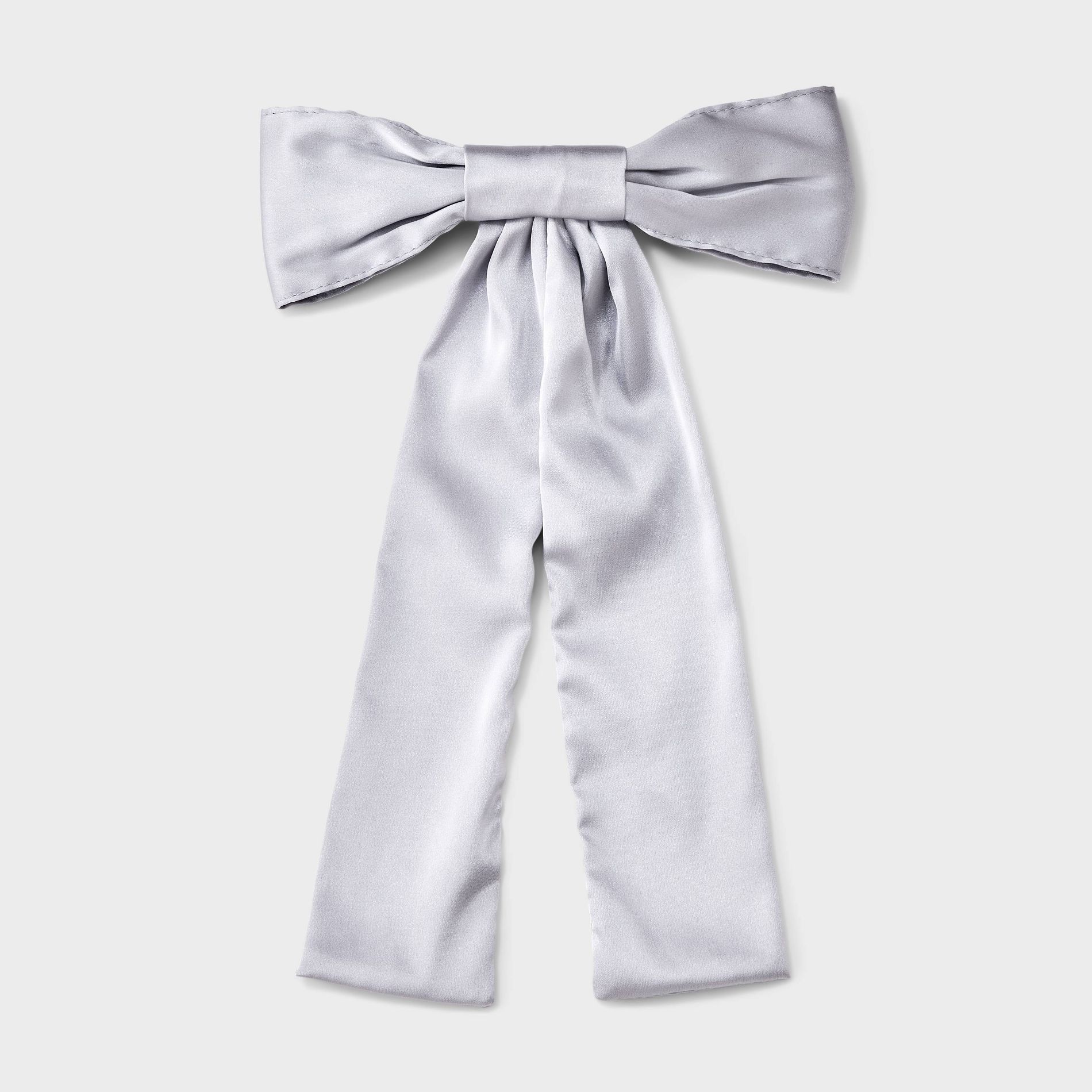 Girls' Satin Bow Barrette - art class™ Gray
