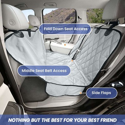 Black Heavy Duty Dog Seat Cover with Hammock for Cars