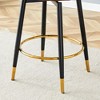 Sapphtopaz Swivel Bar Stools Set of 2 Upholstered Bar Chair with Metal legs Mid-Back Counter Height Dining Chair for Kitchen, Living Room - 2 of 4