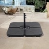 Wellfor 4pc Fillable Offset Square Outdoor Patio Cantilever Umbrella Base: HDPE, UV Resistant, Water/Sand Fillable - Black - 2 of 4