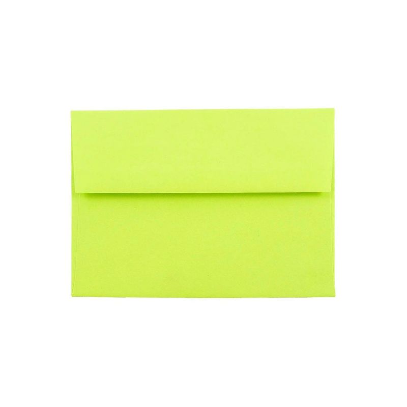JAM Paper A6 Colored Invitation Envelopes 4.75 x 6.5 Ultra Lime Green 52610H, 1 of 5