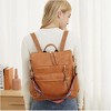 Wikineon Backpack Purse for Women Fashion Waterproof PU Leather School Backpack Convertible Shoulder Bags Brown - 2 of 4
