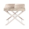 Contemporary Stainless Steel Cowhide Stool Gray - Olivia & May - 4 of 4
