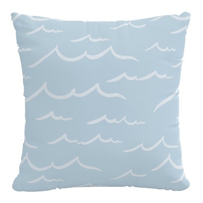 18"x18" Polyester Surfside Print Square Throw Pillow Light Blue - Skyline Furniture