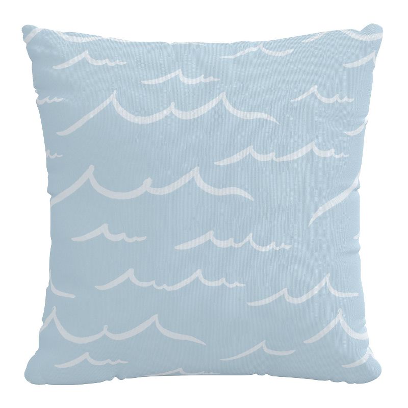 18&#34;x18&#34; Polyester Surfside Print Square Throw Pillow Light Blue - Skyline Furniture, 1 of 6