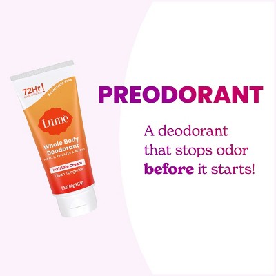 Lume Whole Body Women&#8217;s Deodorant - Mini Invisible Cream Tube - Aluminum Free - Clean Tangerine Scent - Trial Size - 0.5oz_4