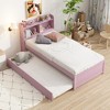 Lycvki Pine Wood Bed with Trundle and Bookcase - 4 of 4