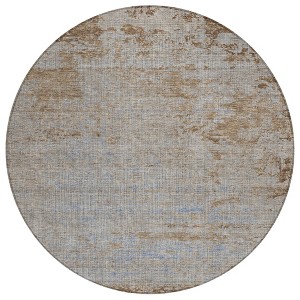 Taupe And Denim Blue Abstract Washable Indoor Outdoor Area Rug - 1 of 4