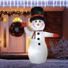 Whisen 8FT Christmas Inflatables Outdoor Decorations Snowman, Blow-Up Yard Christmas Decor with LED Lights Display - White - 2 of 4