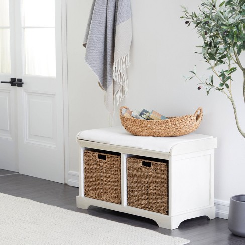 Bench with storage deals white