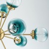 Rennnsan Nuvio 37" W 12 -Light Gradient Blue Glass Dimmable Contemporary Sputnik Chandelier in Brushed Gold - 2 of 4