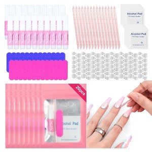 Saviland Professional Press-On Nail Prep Kit - 20PCS Salon-Grade Tools with Glue, Adhesive Tabs & 4 Essentials for Beginners/Business. - 1 of 4