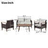 SKRAN 4-Piece Garden Furniture, Patio Seating Set, PE Rattan Outdoor Sofa Set, Wood Table and Legs - 3 of 4
